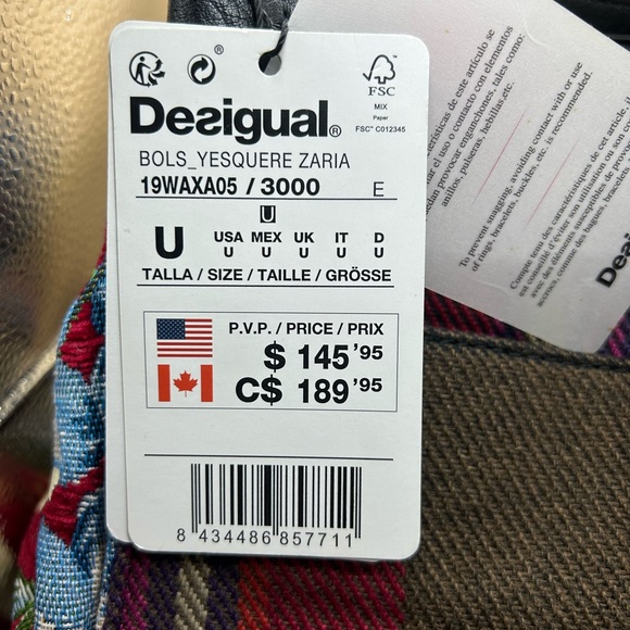 NWT Desigual Rotterdam Tartan Bag Convertible Tote/Shoulder Bag - Picture 6 of 10